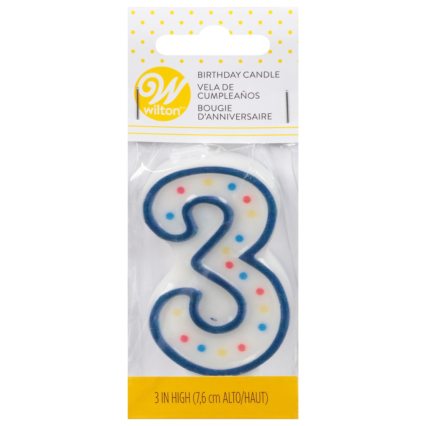 Wilton 3 Inch 3 Birthday Candle 1 ea