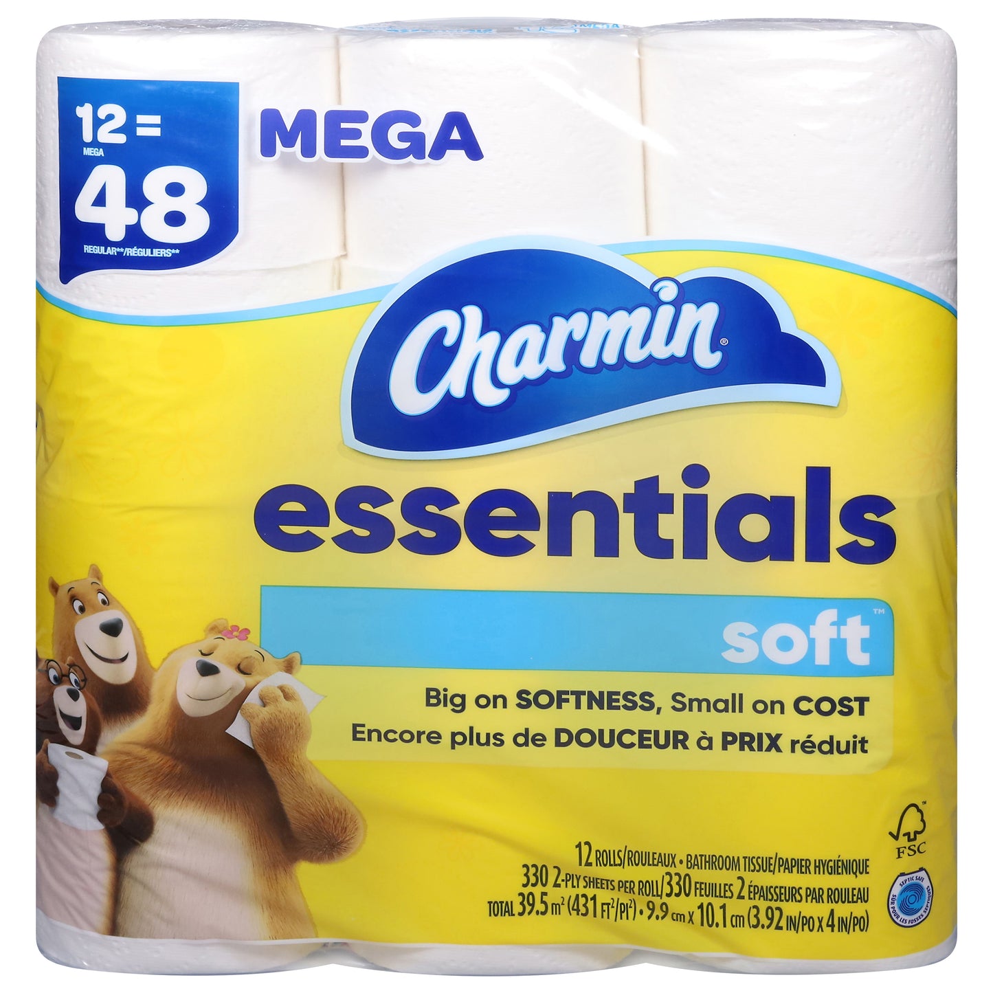 Charmin Essentials 2-Ply Soft Bathroom Tissue Mega 12 ea