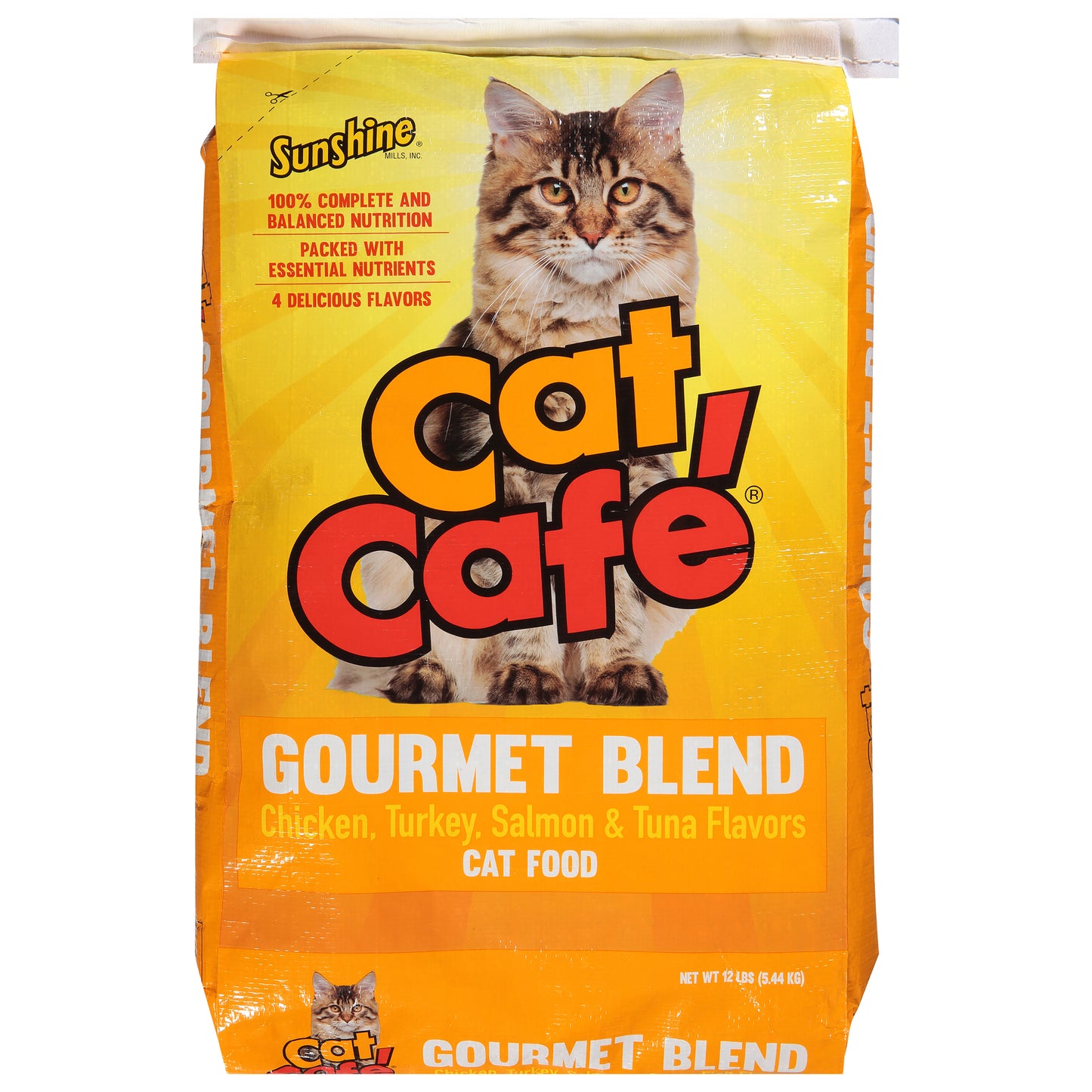 Sunshine Cat Cafe Gourmet Blend Chicken Turkey Salmon & Tuna Flavors Cat Food 12 lb
