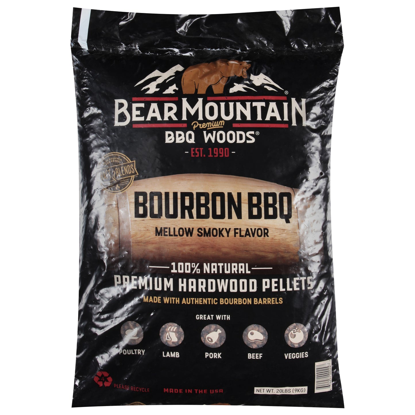 Bear Mountain BBQ Woods Premium Bourbon BBQ Hardwood Pellets 20 lb