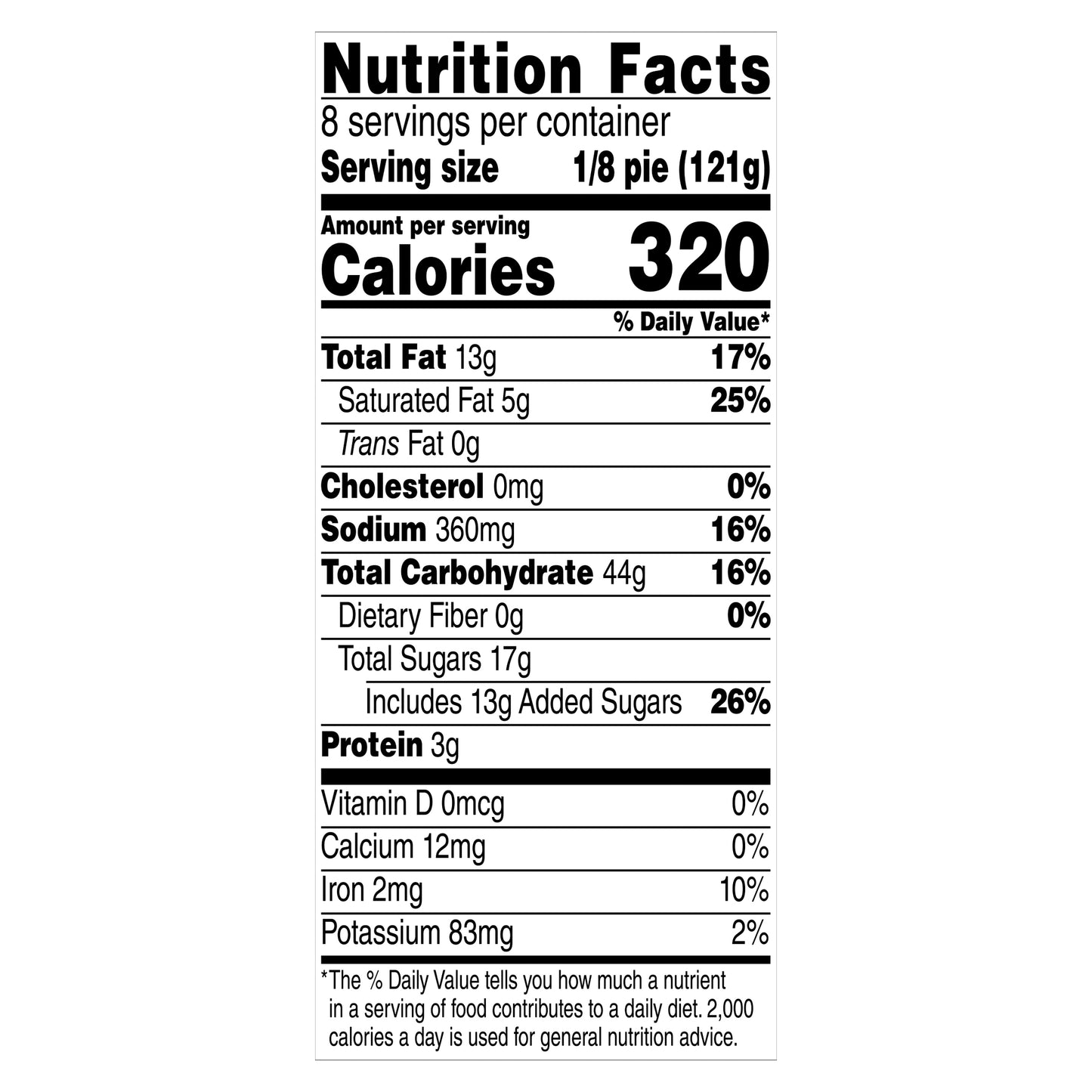 Sara Lee® Traditional Fruit Pie 9" Unbaked Apple 34oz