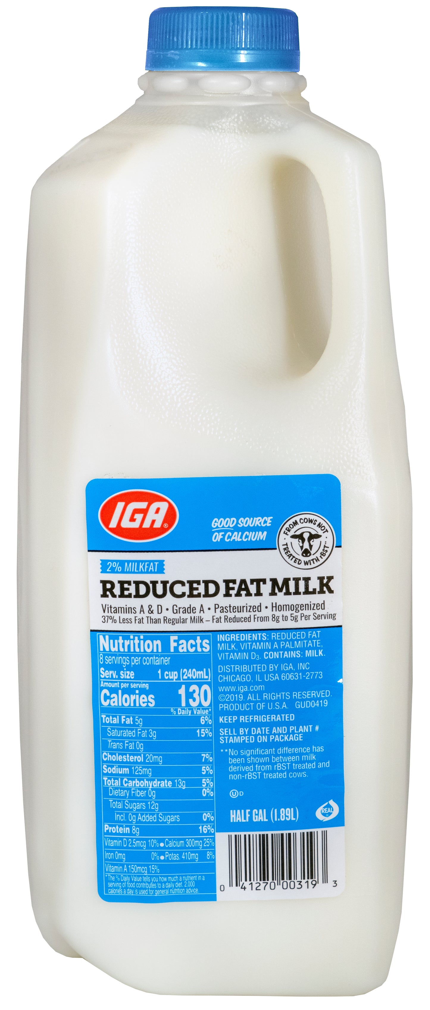 MILK 2 PERCENT REDUCED FAT HF GAL PLASTIC 1.89L