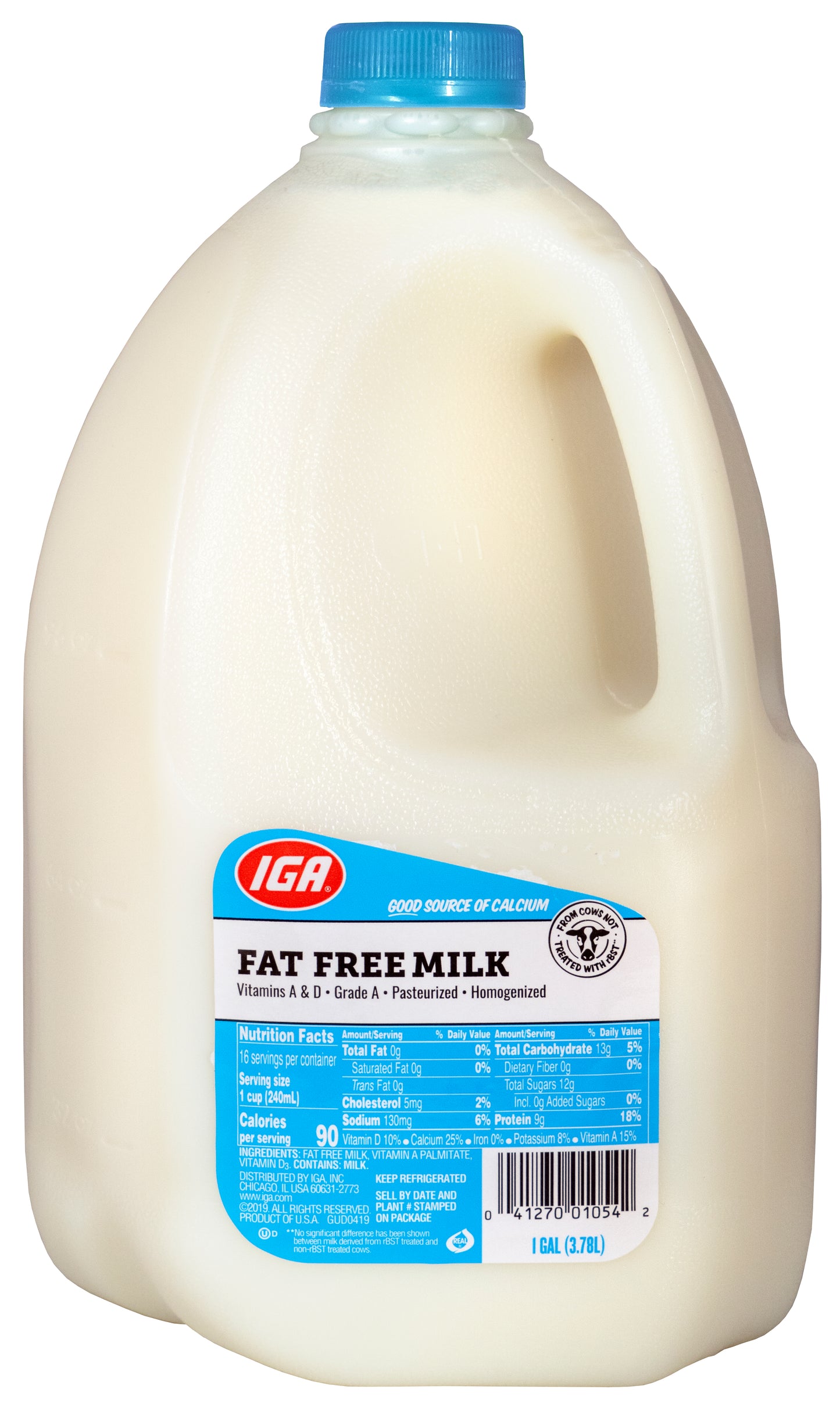 MILK FAT FREE 1 GAL PLASTIC 3.78L