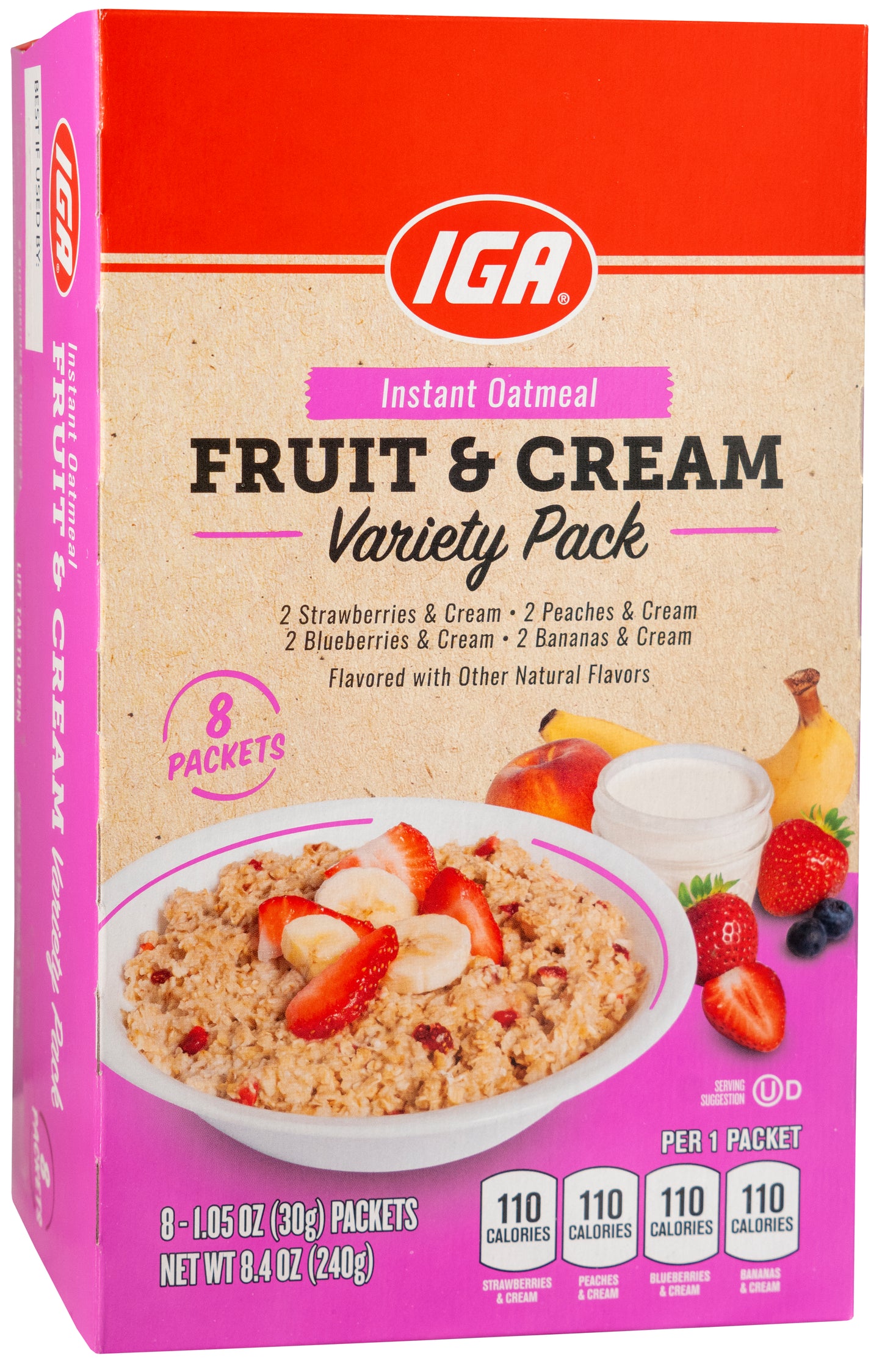 OATMEAL INSTANT FRUIT & CREAM VARIETY PACK 8 CT 8.4 OZ