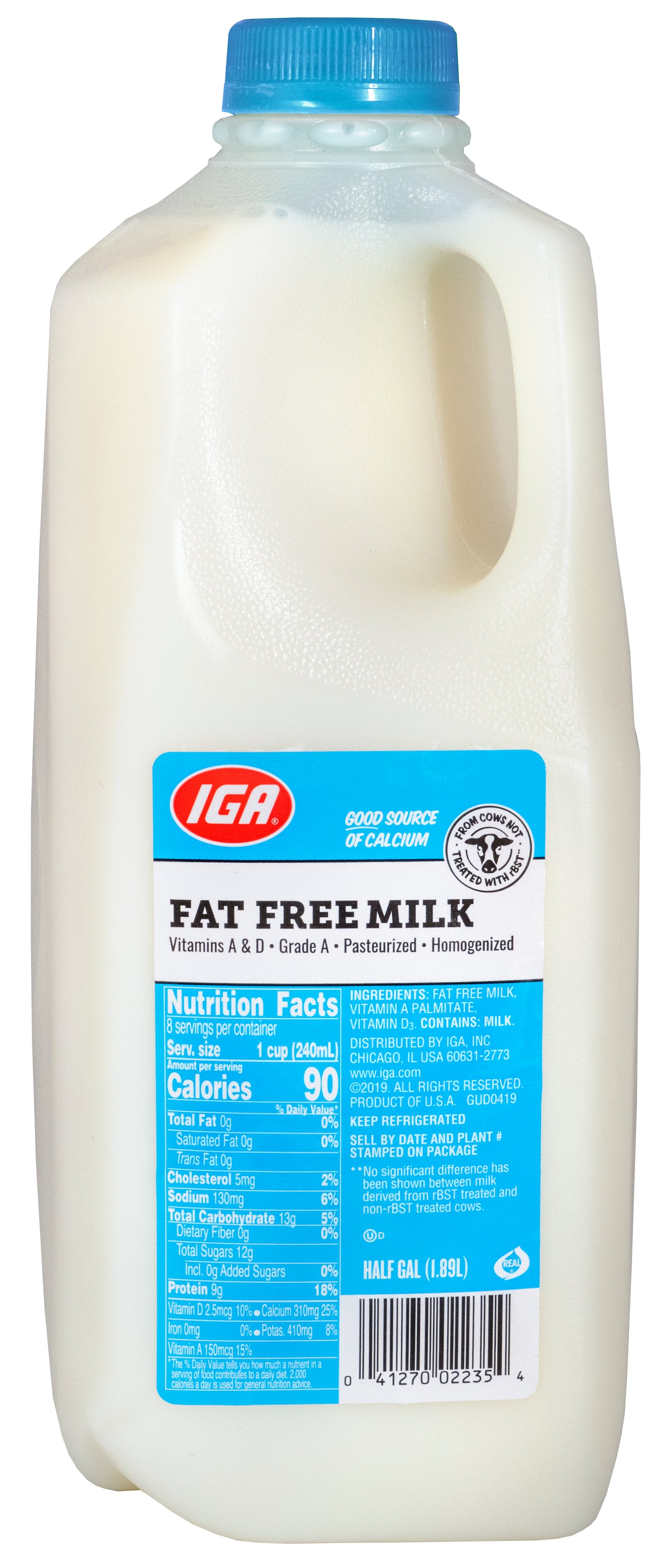 MILK FAT FREE LABEL HF GAL