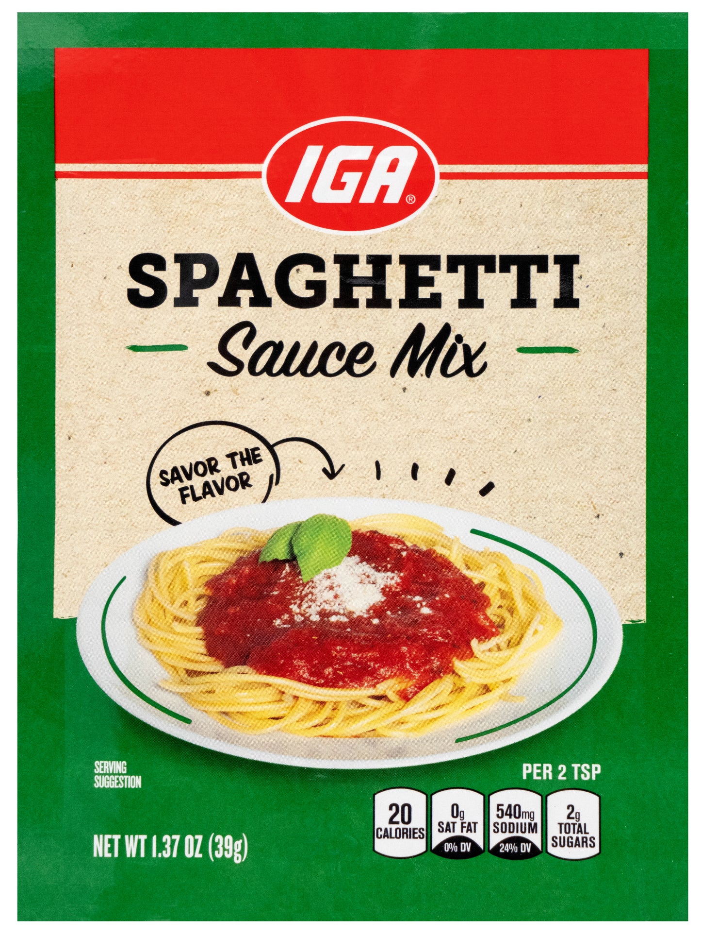 SPAGHETTI SAUCE SEASONING MIX 1.37 OZ