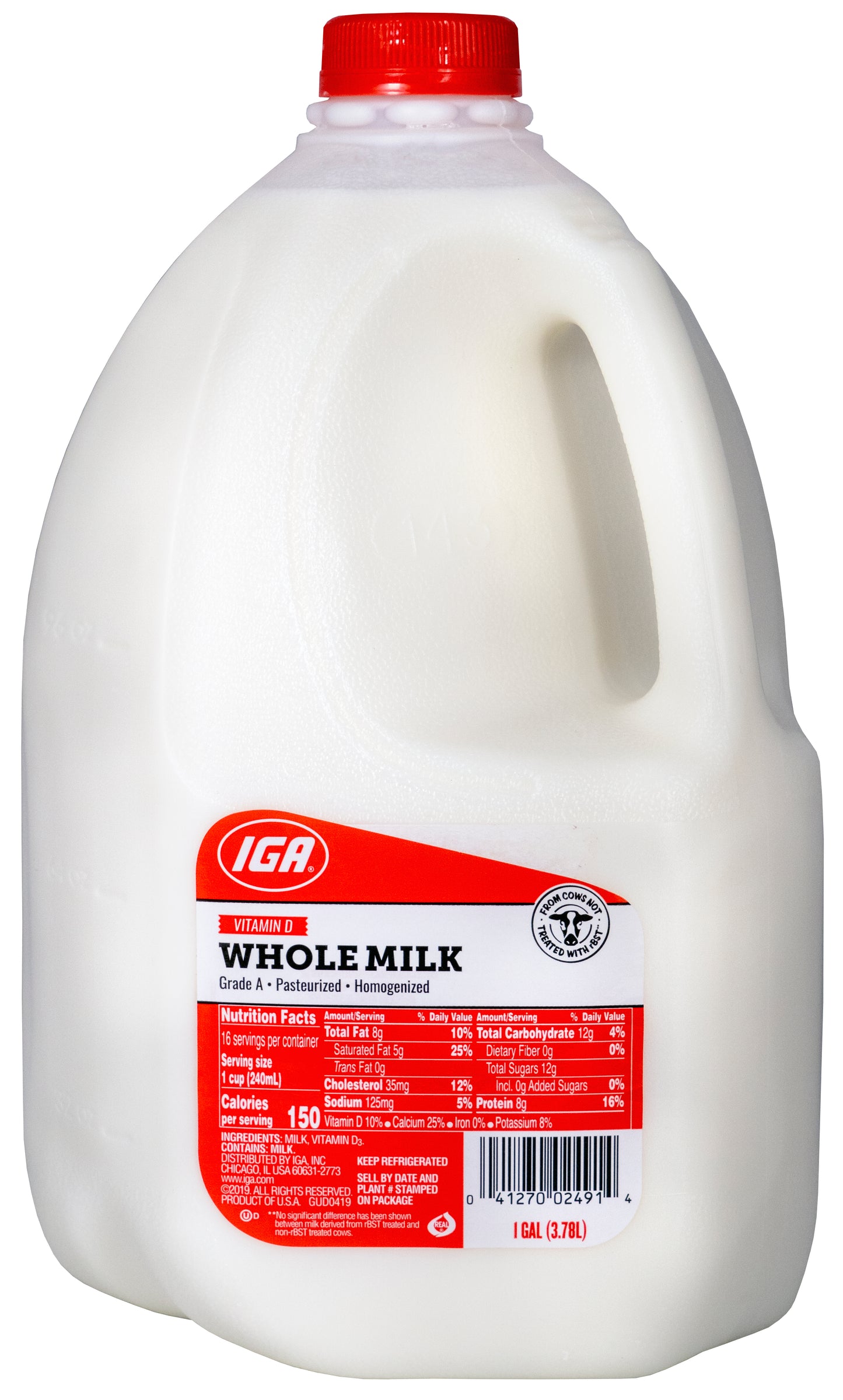 MILK WHOLE VITAMIN D LABEL GAL