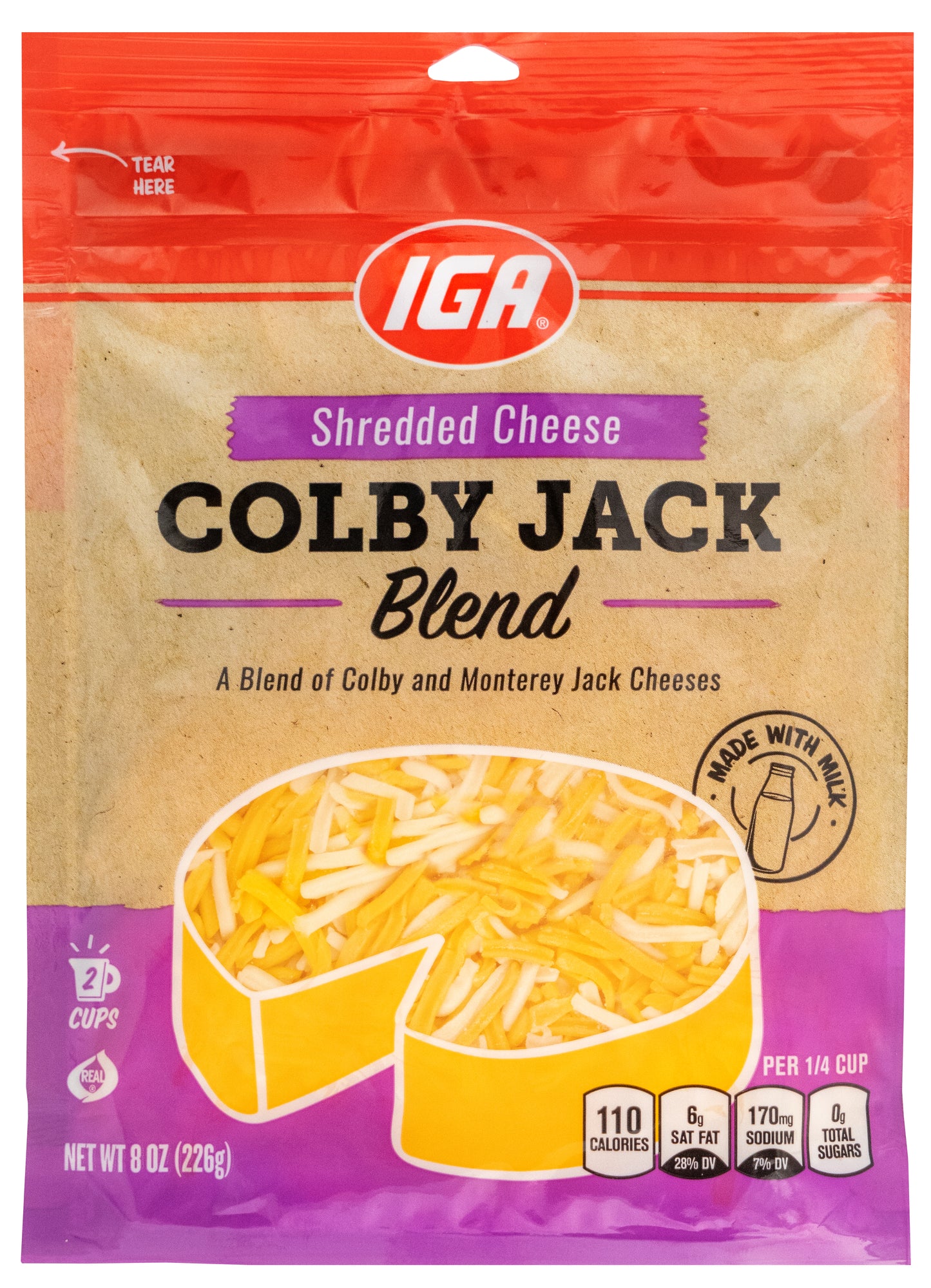 SHREDDED COLBY JACK CHEESE 8 OZ