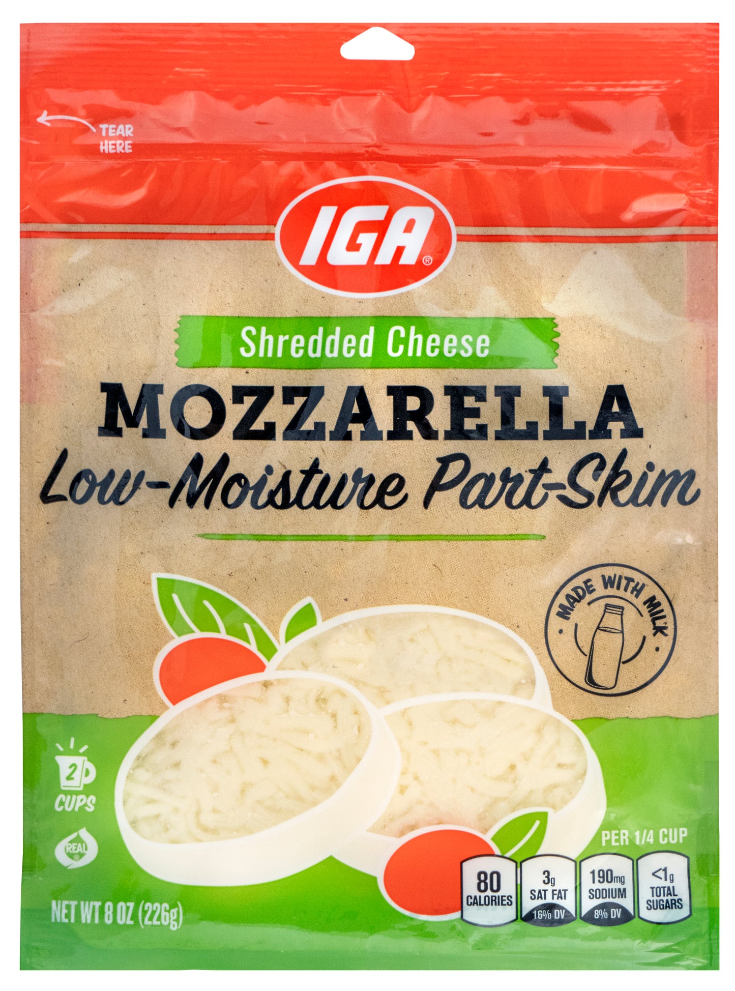 SHREDDED MOZZARELLA P-S CHEESE 8 OZ