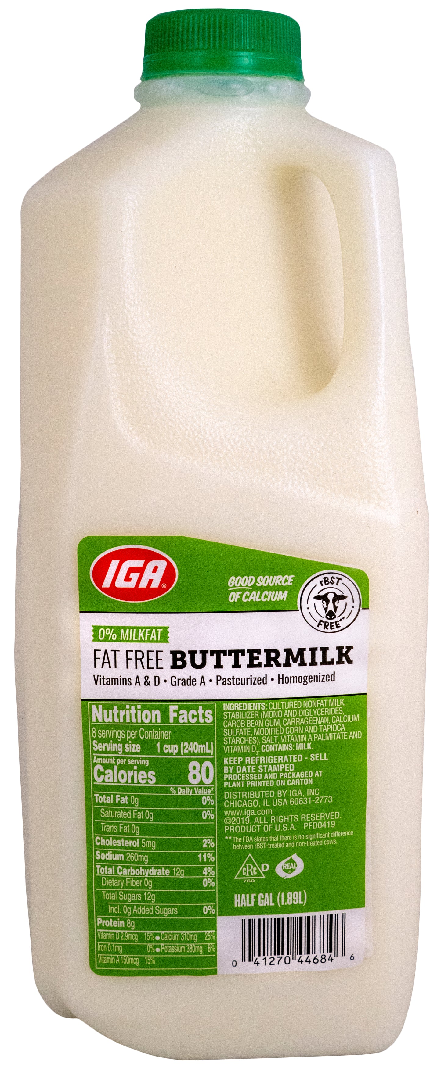 MILK BUTTERMILK FAT FREE LABEL HF GAL HF GAL