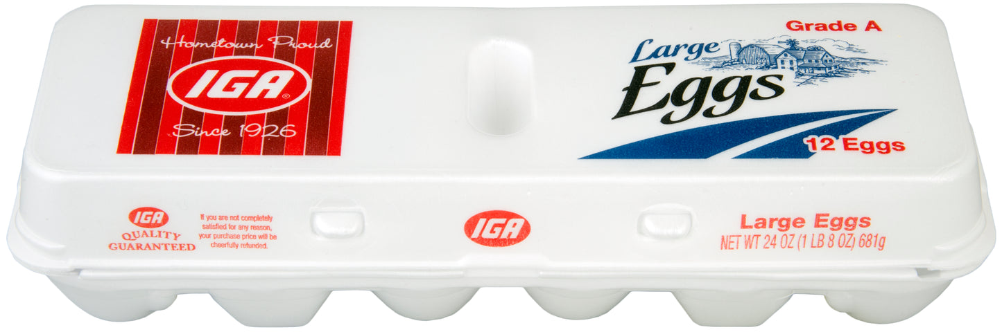 EGGS LARGE GRADE A 12 CT FOAM