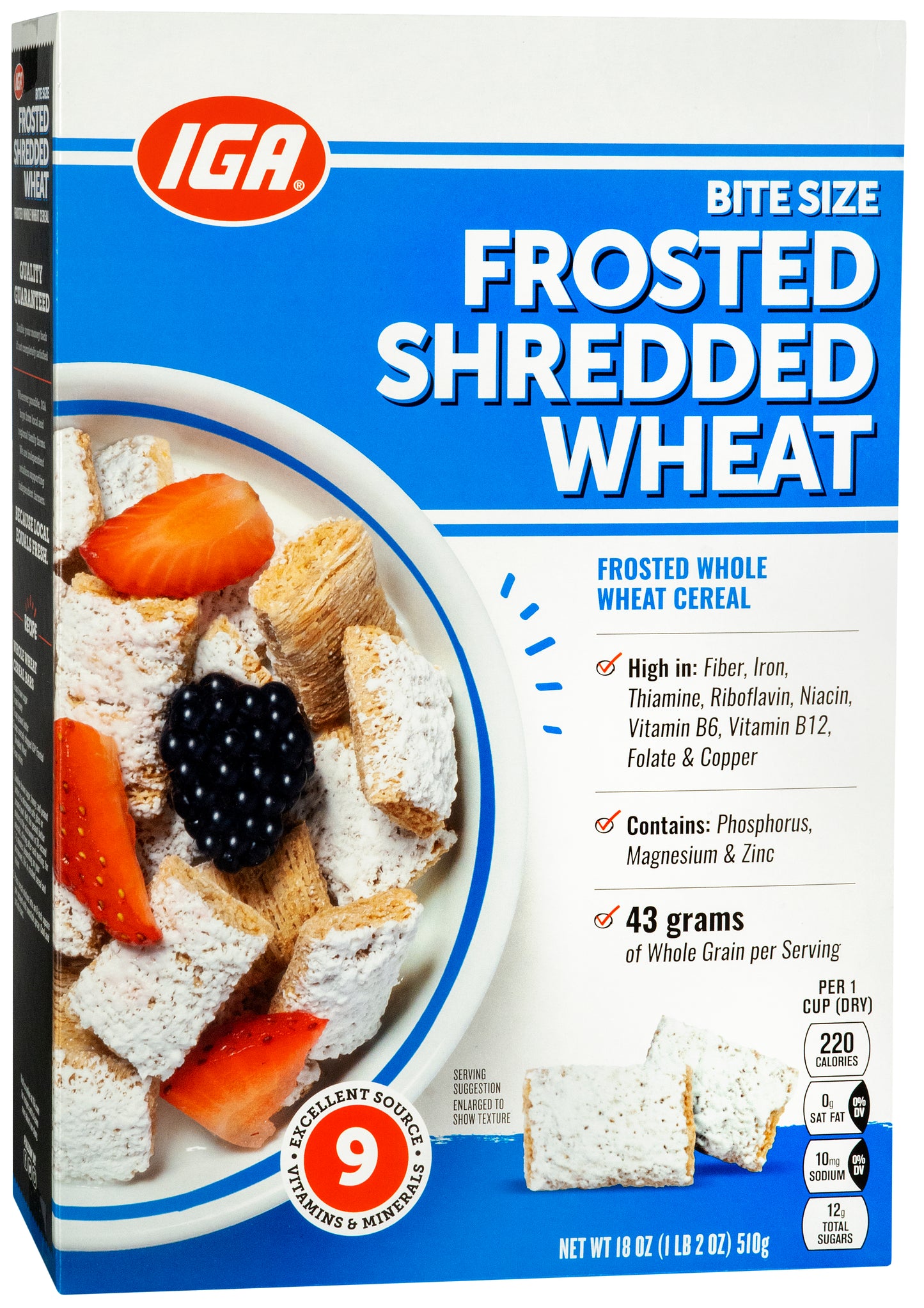 SHREDDED WHEAT BITE SIZE FROSTED CEREAL 18 OZ