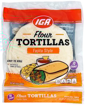 TORTILLAS FLOUR FAJITA STYLE 10 CT 10 OZ