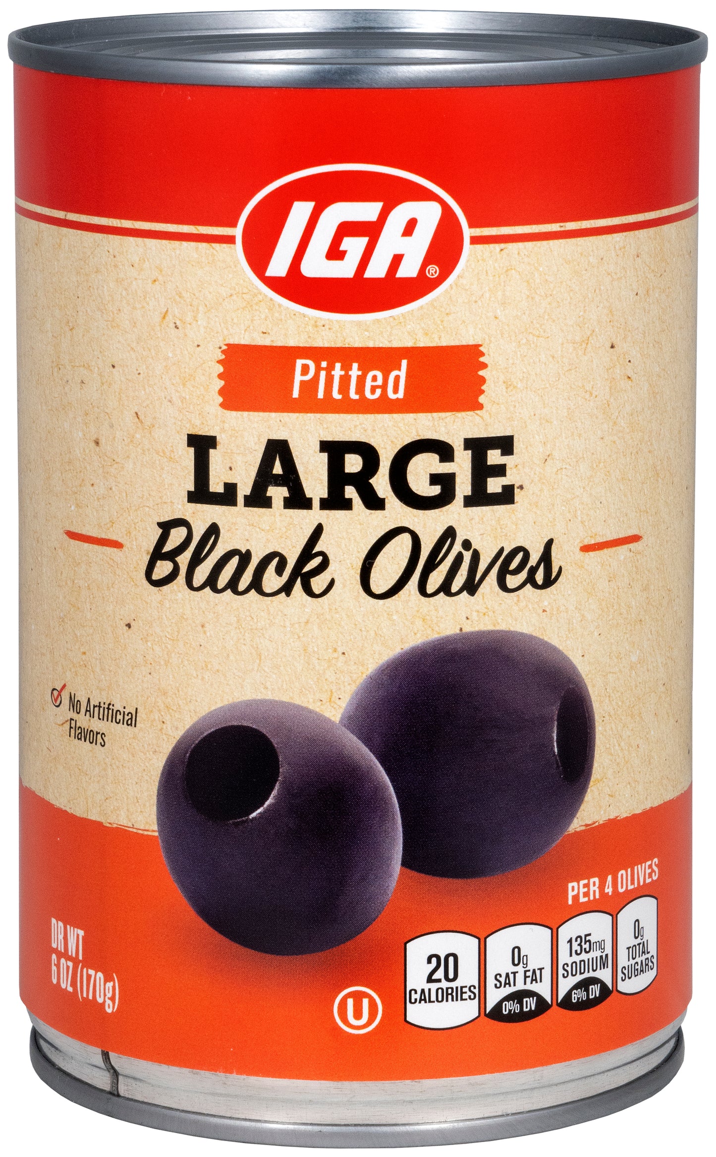 BLACK OLIVES LARGE PITTED 6 OZ