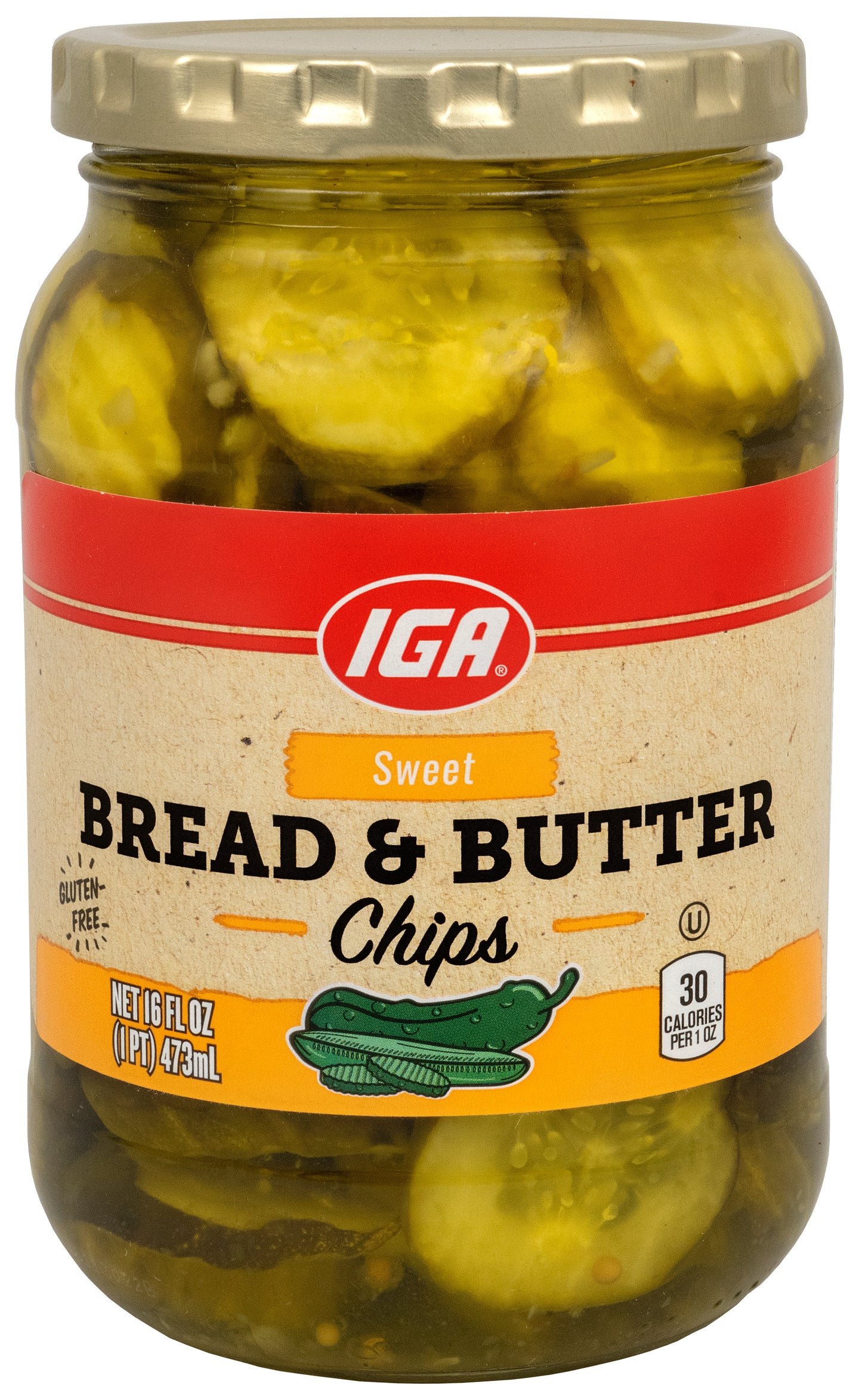 PICKLES SWEET BREAD & BUTTER CHIPS 16 OZ