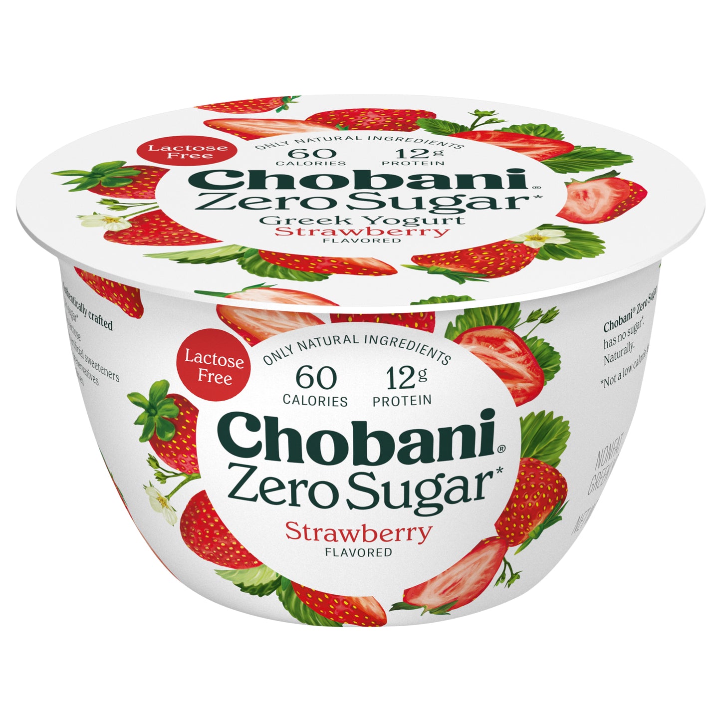Chobani Nonfat Zero Sugar Greek Strawberry Flavored Yogurt 5.3 oz