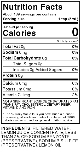 100% Lemon Juice From Concentrate With Added Ingredients