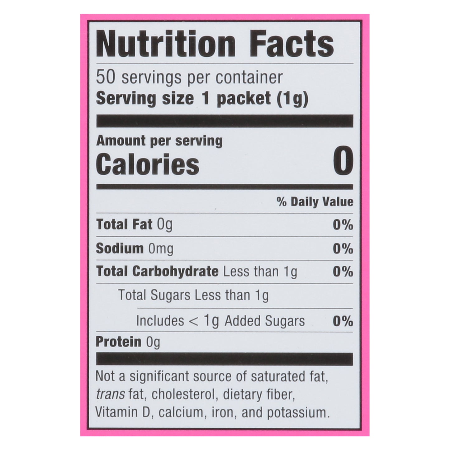 Sweet 'N Low Zero Calorie Sweetener 50 Packets