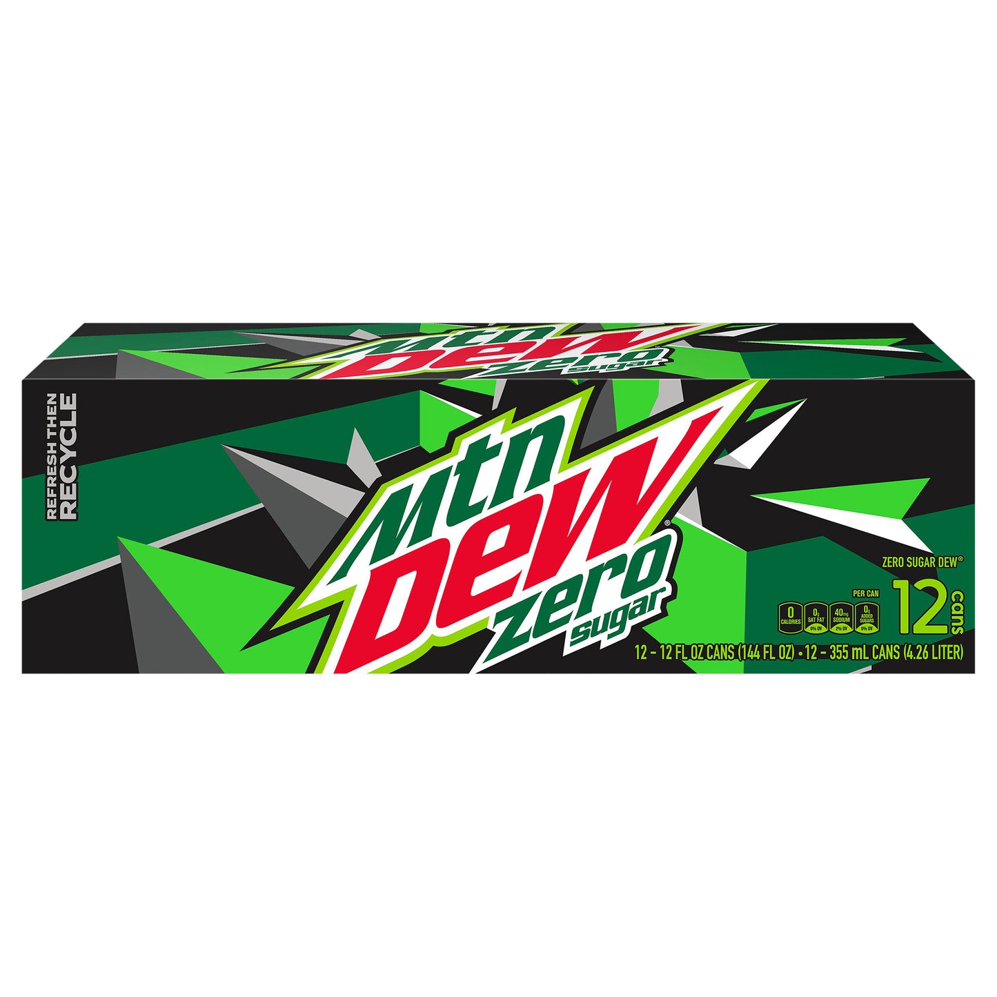 Mtn Dew Zero Sugar Soda Citrus 12 Fl Oz 12 Count