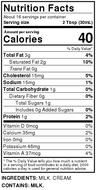 Half & Half - ONE PINT (473ml)