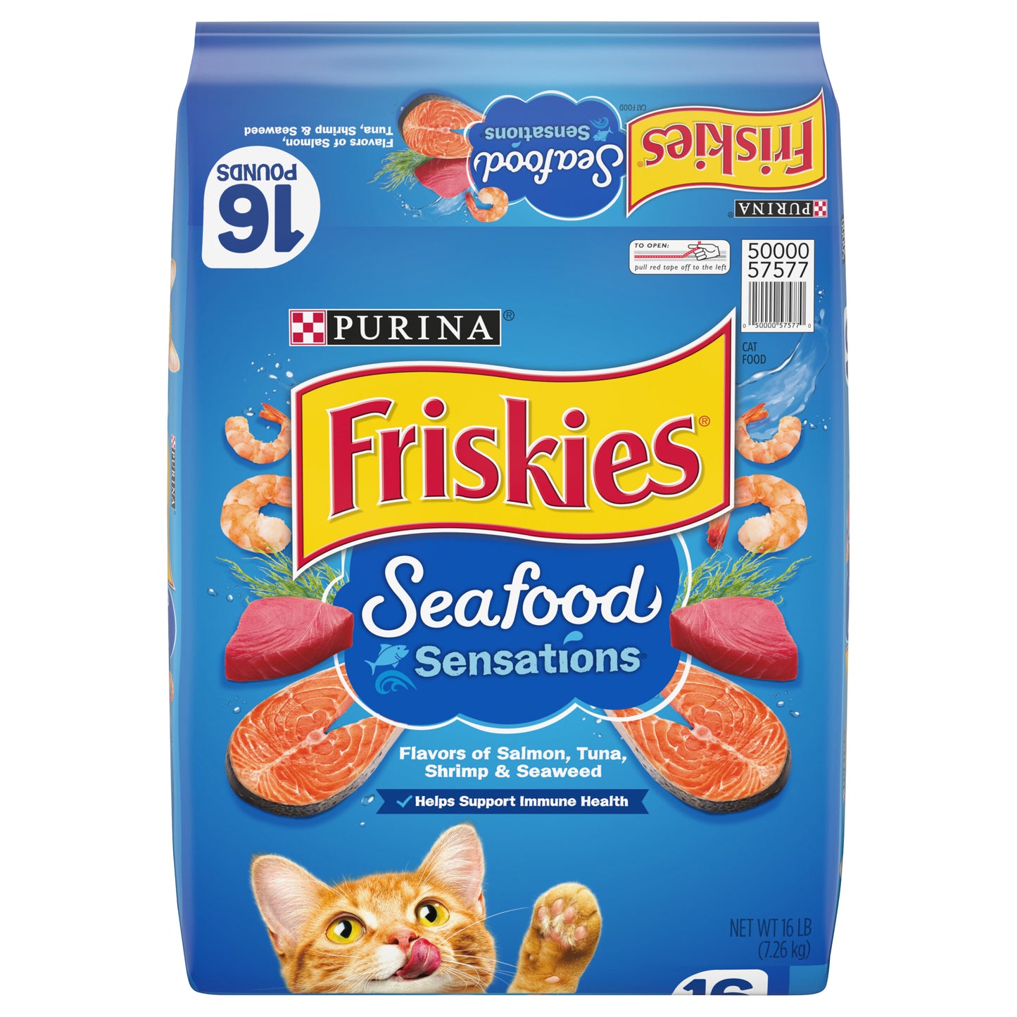 Purina Friskies Dry Cat Food, Seafood Sensations - 16 lb. Bag
