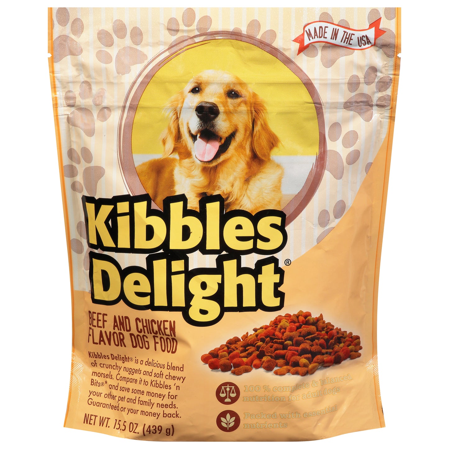 Kibbles Delight Beef and Chicken Flavor Dog Food 15.5 oz