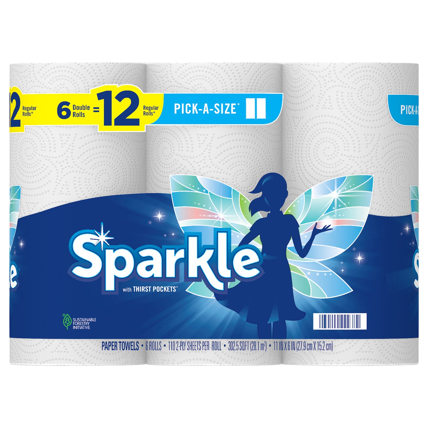 SPARKLE® PICK-A-SIZE® PAPER TOWELS, 6 DOUBLE ROLLS