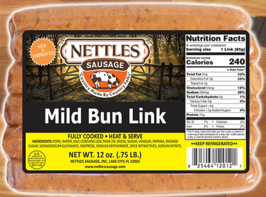 Nettles Mild Bun Link Sausage