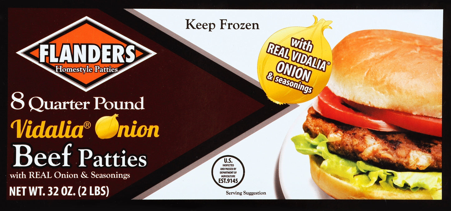 Flanders FLANDERSBEEF PATTIES VIDALIA ON 8 CT