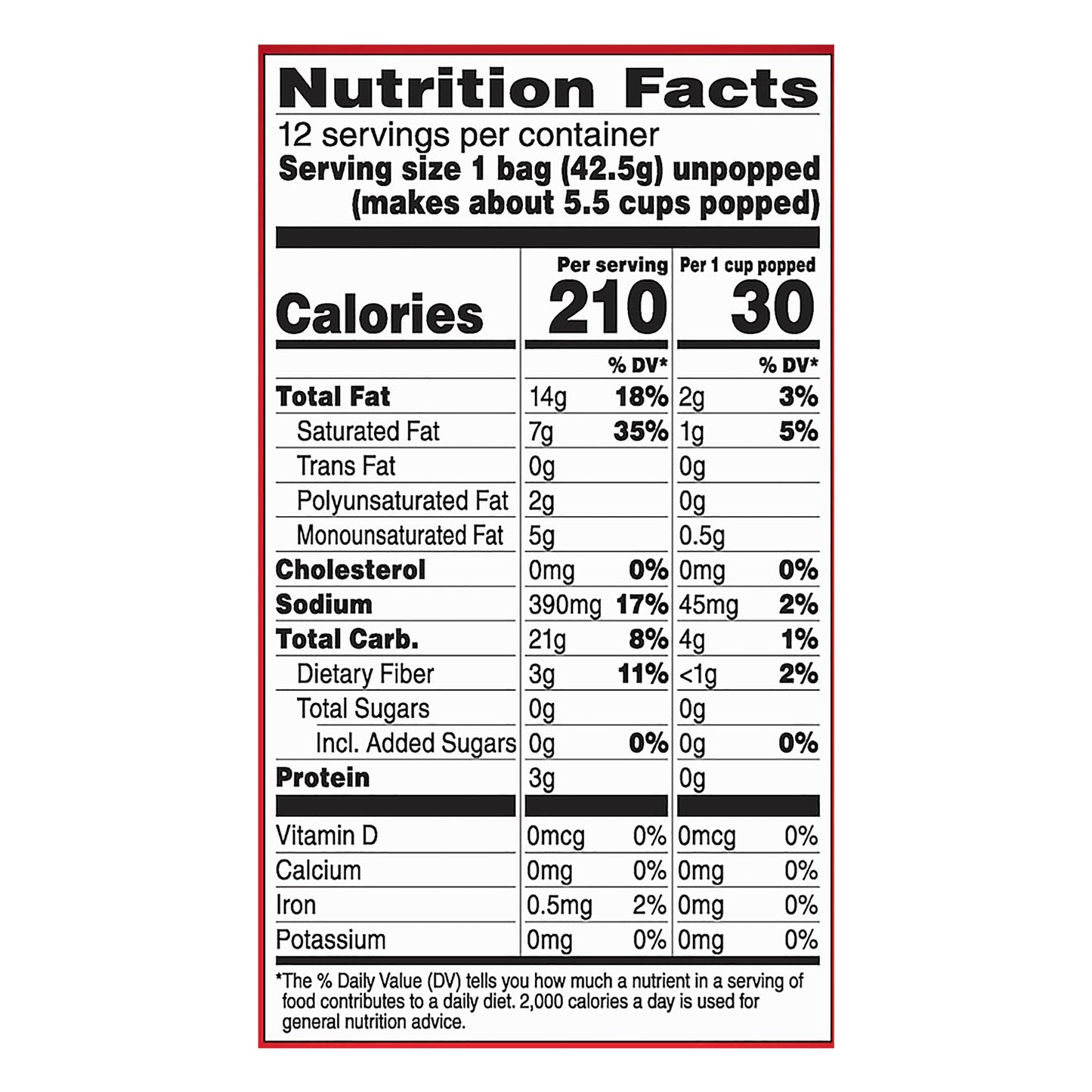 Orville Redenbacher's Butter Popcorn, 1.5 Ounce Single Serve Bag, 12-Count