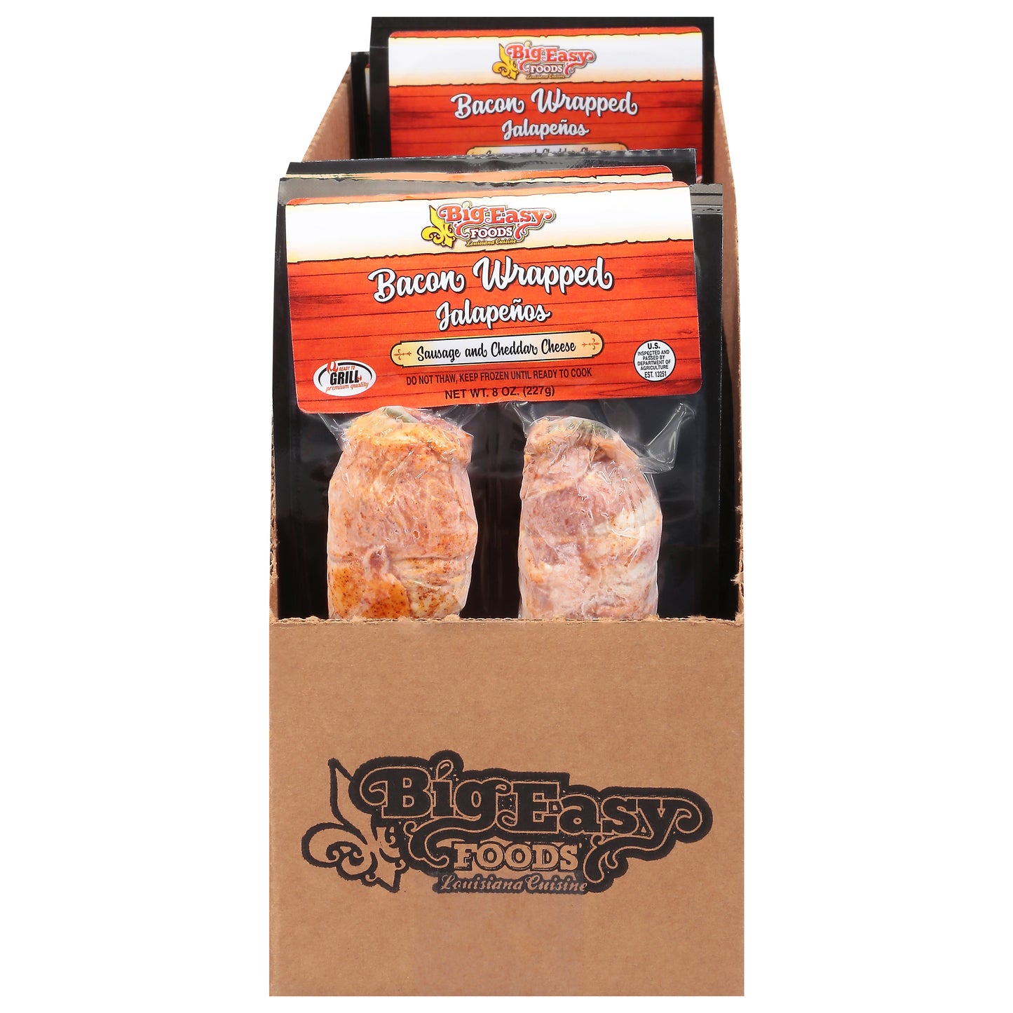 Big Easy Foods Jalapeno Peppers Bacon Wrapped 12 - 8 oz Packs
