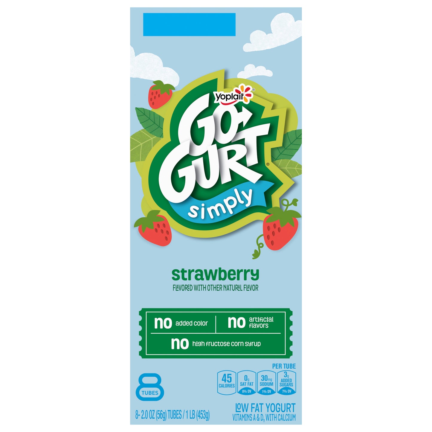 Simply Go-GURT Strawberry Kids Low Fat Yogurt, Gluten Free, 2 oz Yogurt Tubes (8 Count)