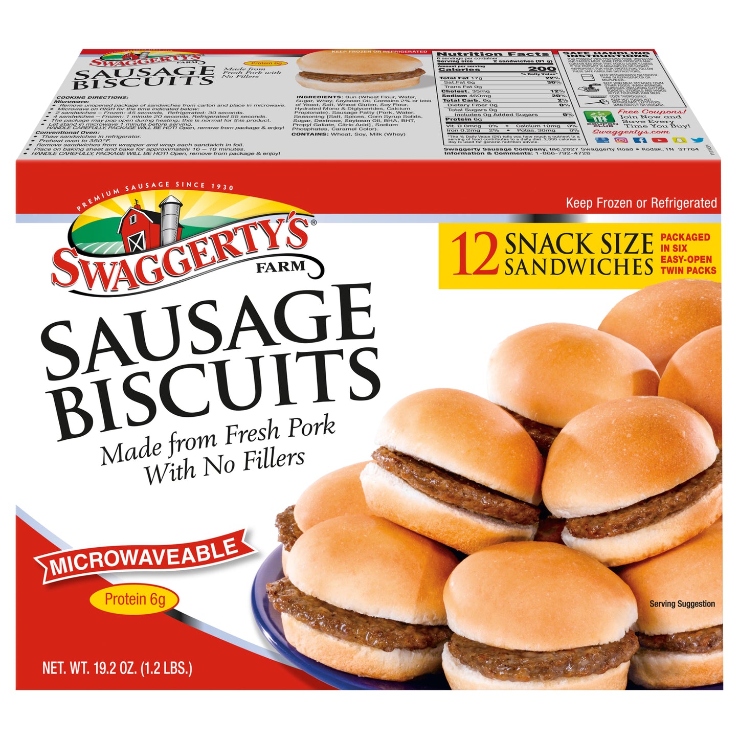 12 Sausage Biscuits 19.2oz