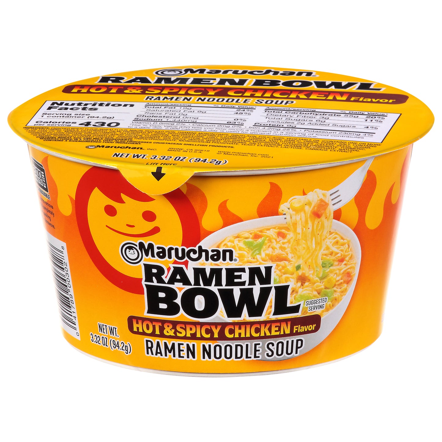 Maruchan Hot & Spicy Chicken Flavor Ramen Bowl 3.32 oz Cup