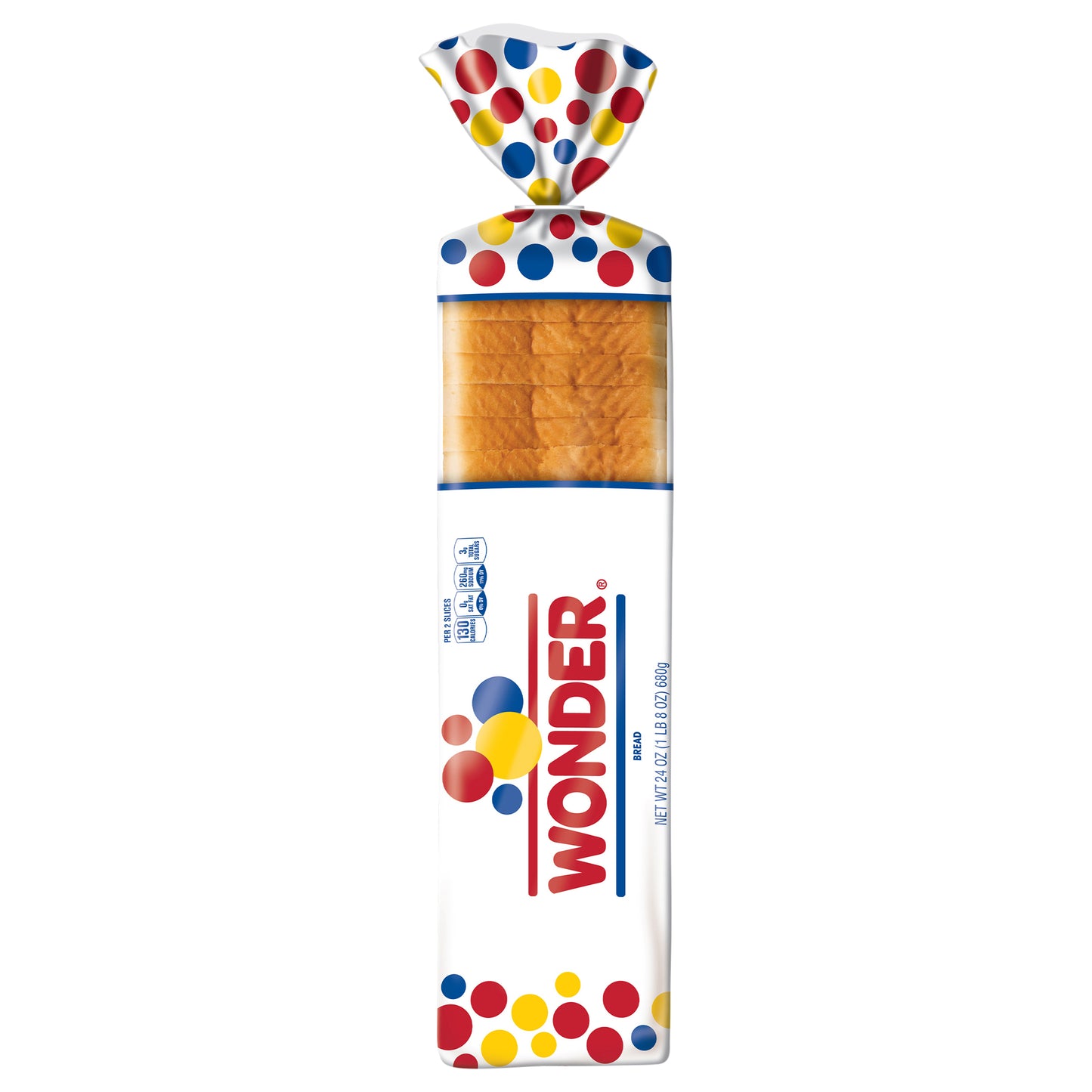 Wonder Bread Giant White Sandwich Bread, Sliced White Bread, 24 oz Loaf