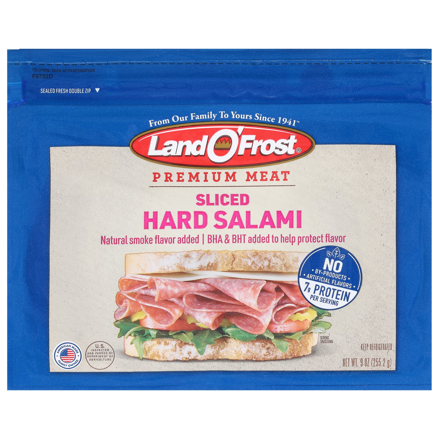 Land O'Frost Premium Meat Sliced Hard Salami 9 oz