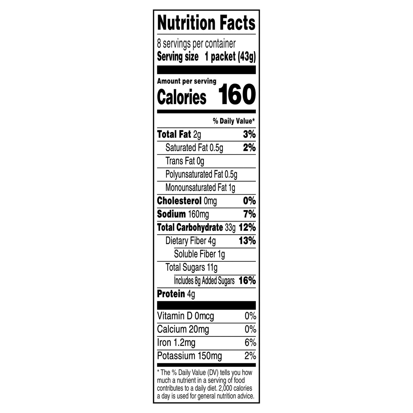 Quaker Instant Apples & Cinnamon Oatmeal Packet 8 - 1.51 oz Packets