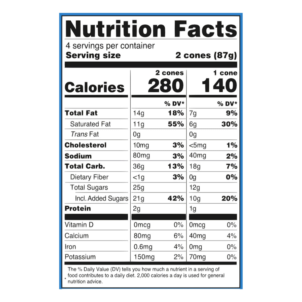 Blue Bunny Mini Swirls Caramel Cones, Frozen Dessert, 8 Pack