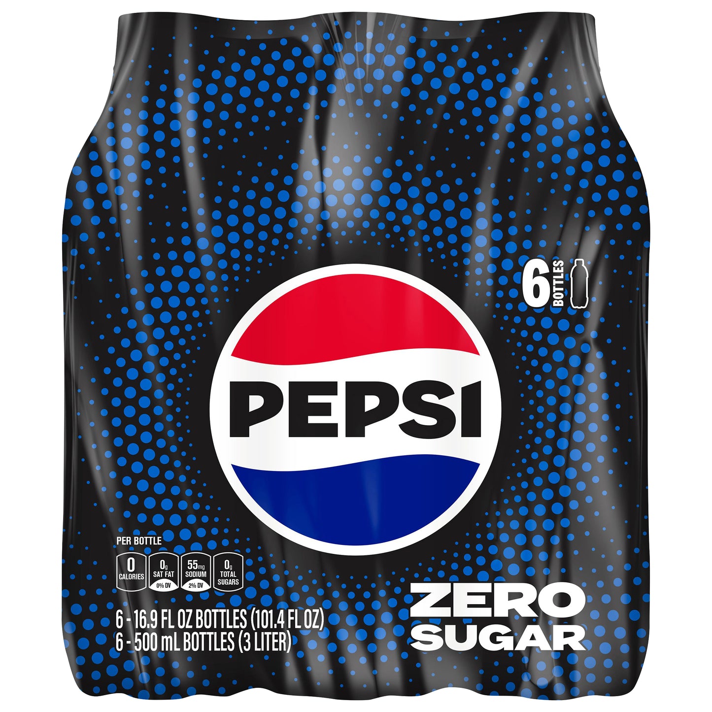 Pepsi Zero Sugar Soda Cola 16.9 Fl Oz 6 Count Bottles