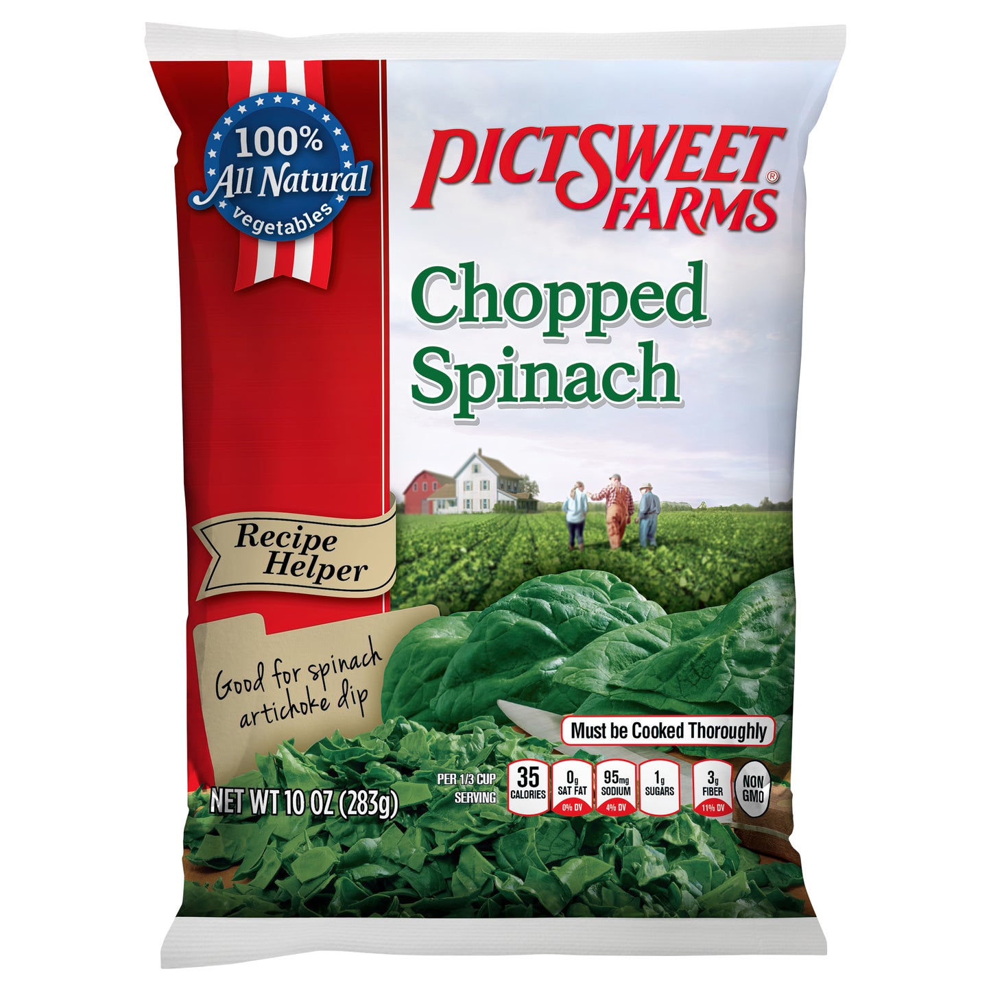 Pictsweet Farms Chopped Spinach, Recipe Helper - 10 oz