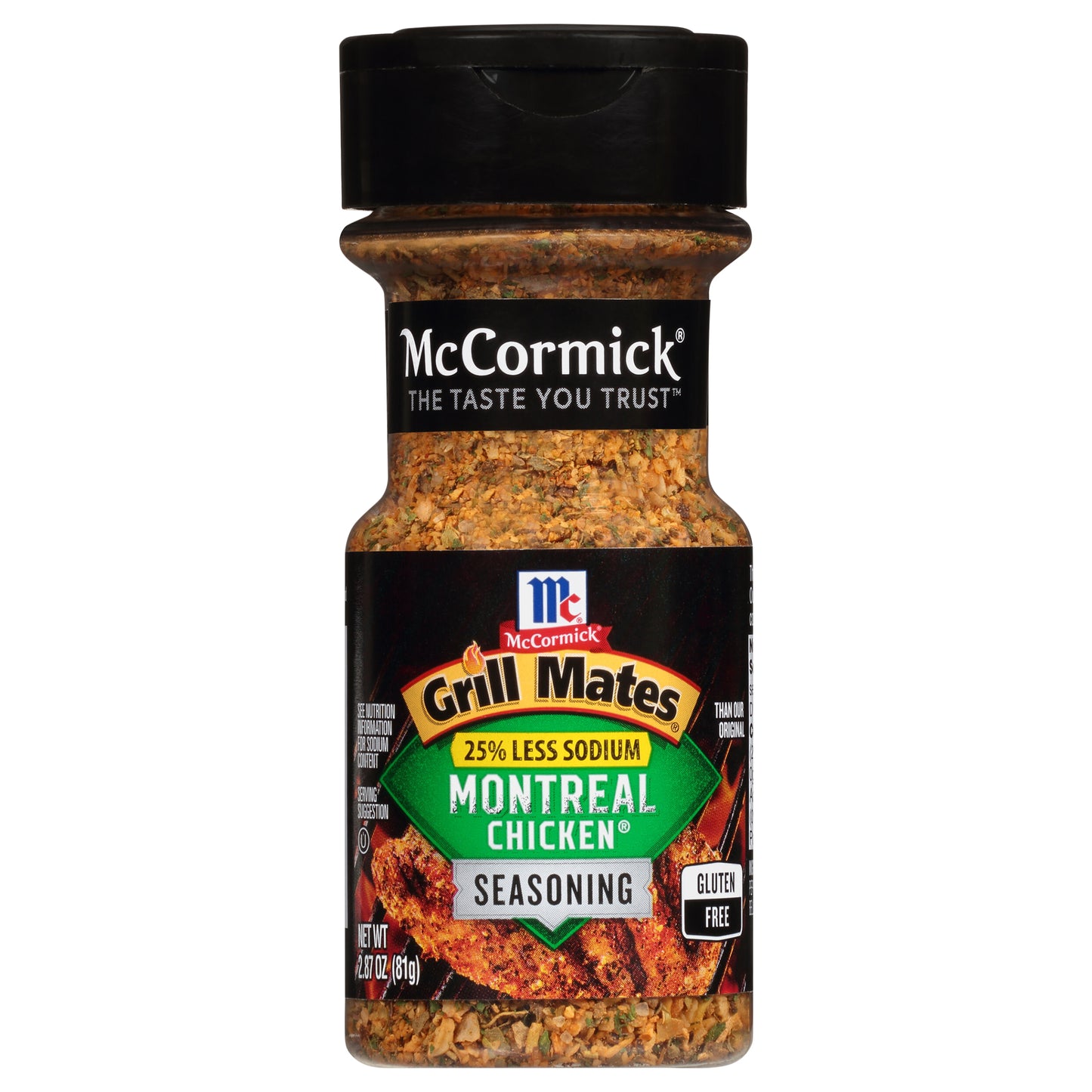 McCormick Grill Mates 25% Less Sodium Montreal Chicken Seasoning, 2.87 oz