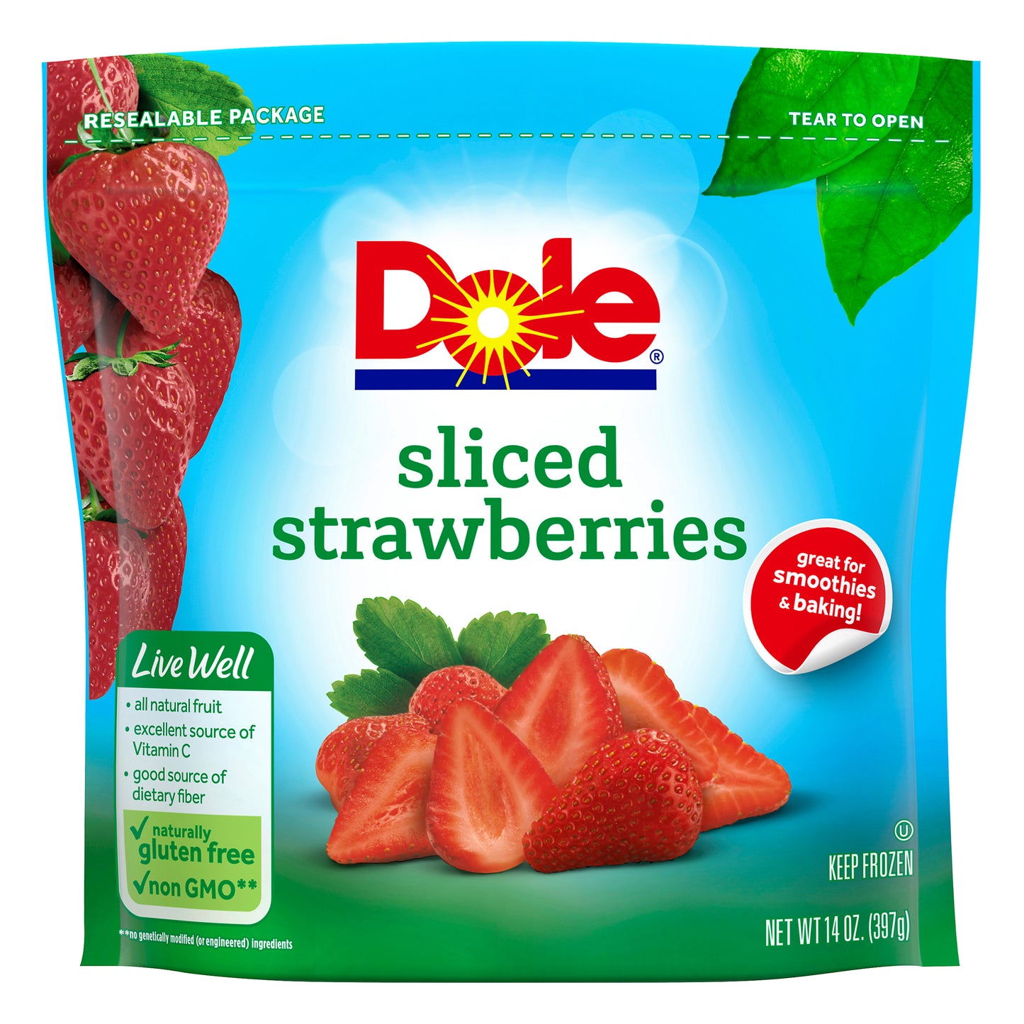 Dole® Sliced Frozen Strawberries 14 oz. Pouch