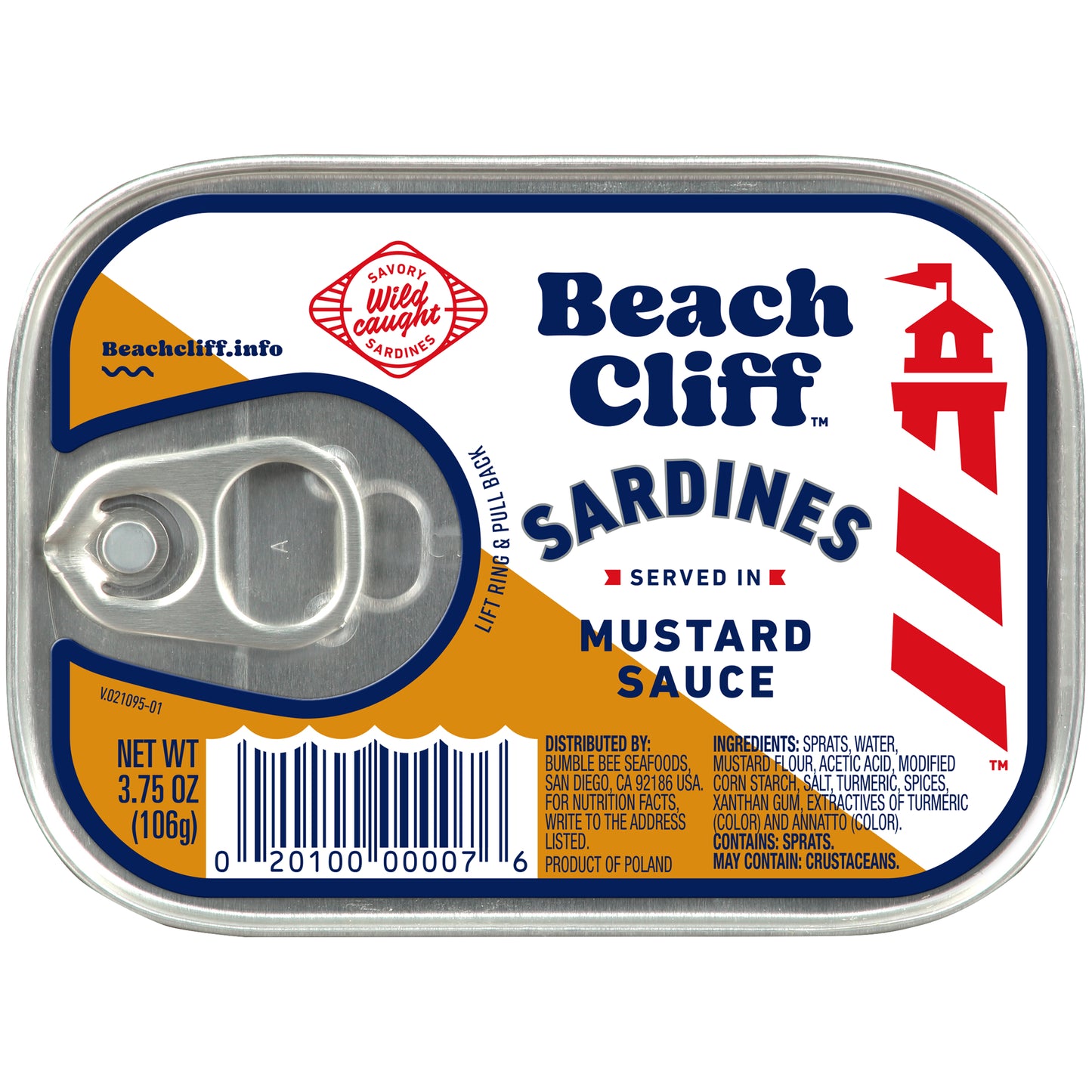 Beach Cliff® Sardines in Mustard Sauce 3.75 oz. Can