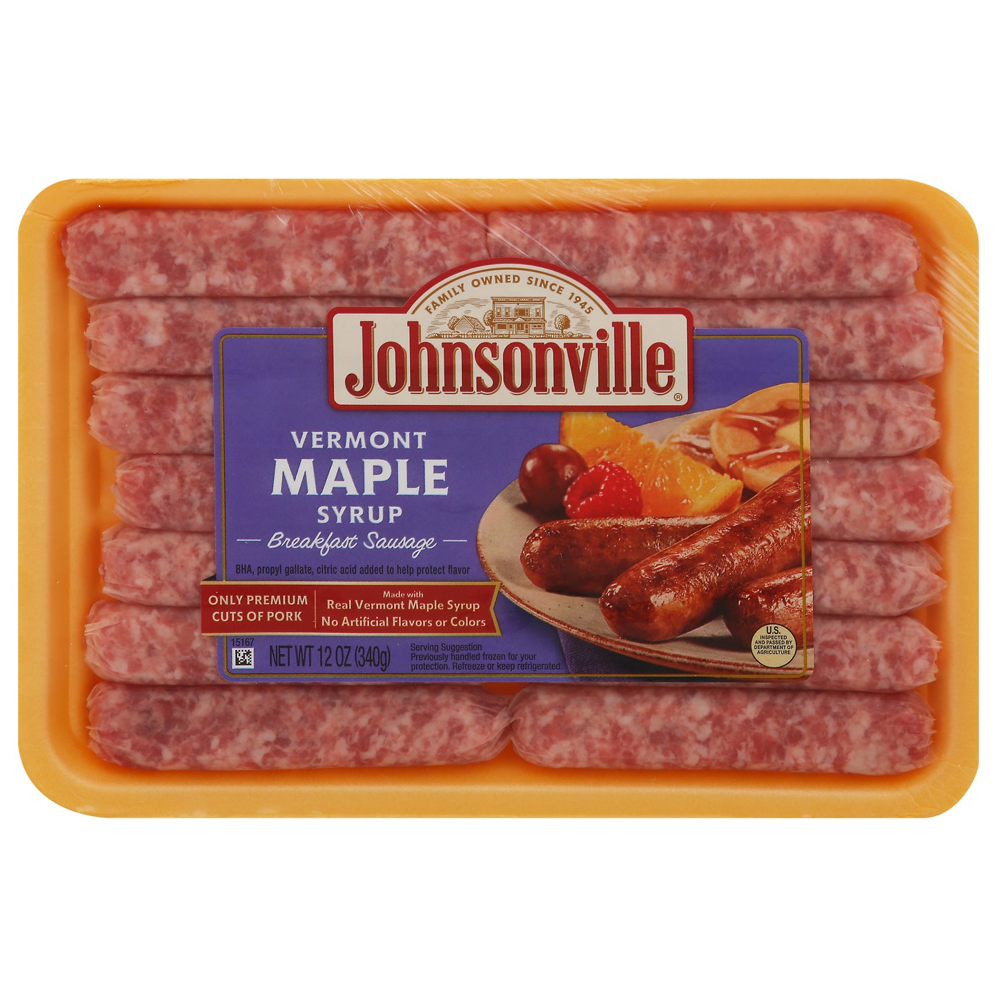 Johnsonville Vermont Maple Syrup Breakfast Sausage 12 oz