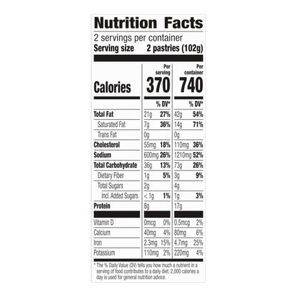 Pillsbury Sausage Toaster Scrambles, Frozen Breakfast Pastries, 4 ct, 7.2 oz