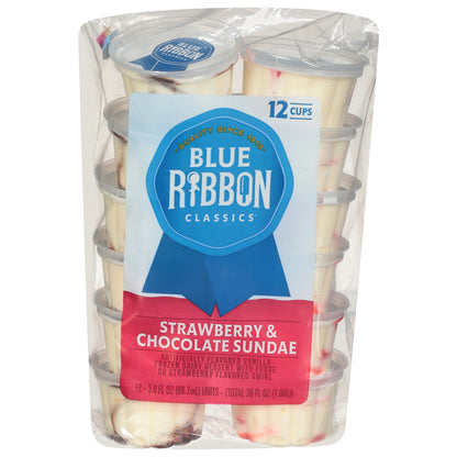 Blue Ribbon Classics Strawberry & Chocolate Sundae Frozen Dessert Cups