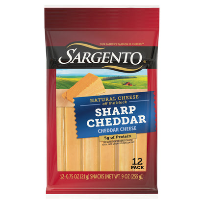 Sargento® Sharp Natural Cheddar Cheese Snack Sticks, 12-Count