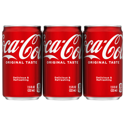 Coca-Cola Soda Soft Drink, 7.5 fl oz, 6 Pack