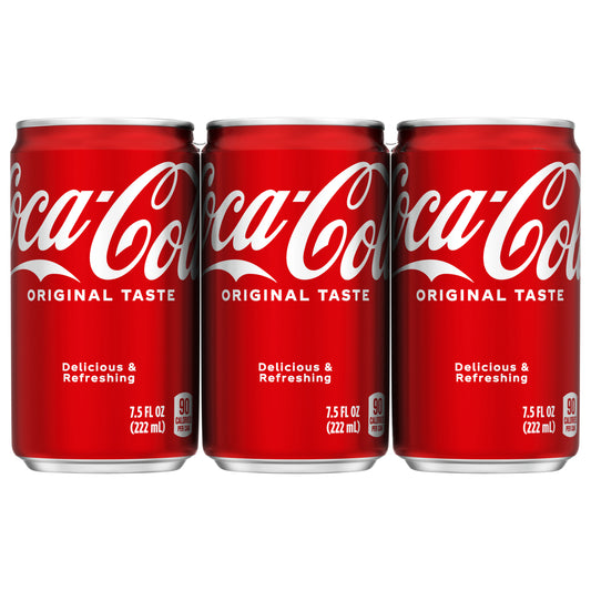 Coca-Cola Soda Soft Drink, 7.5 fl oz, 6 Pack