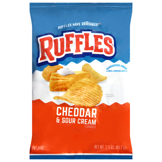 Ruffles Cheddar & Sour Cream Flavored Potato Chips 2.25 oz